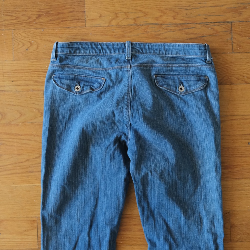 Polo Jeans Co Denim Jeans Women Blue Zip Pocket Y2K Utility 12 Whitney Flare Low - Picture 10 of 11